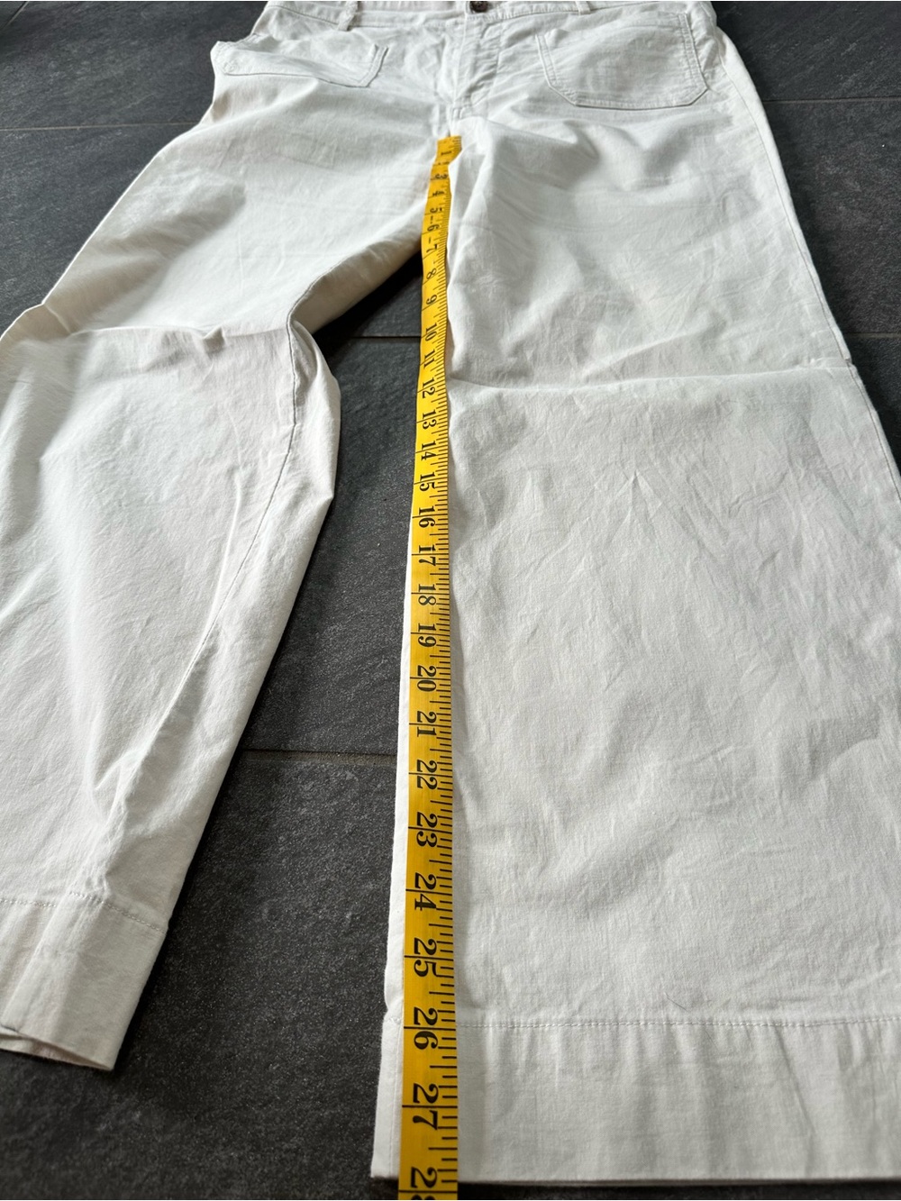J. Crew Lizzie Off-White light khaki Wide-Leg Chinos 30 petite - Picture 5 of 5